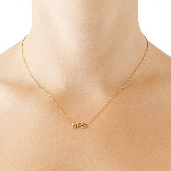 Maya Brenner Pendant Necklace, "Mrs"