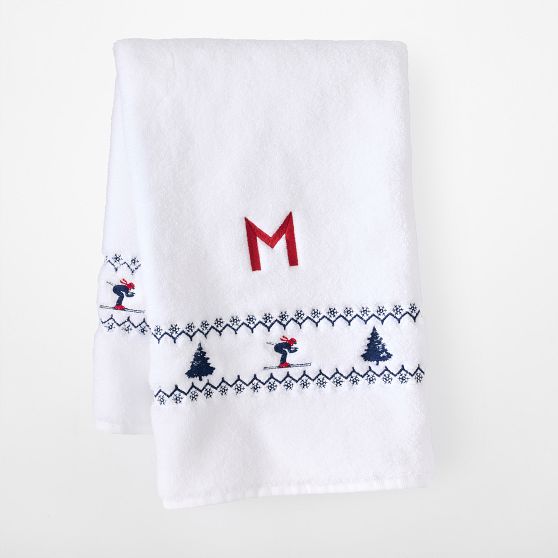 Ski Embroidered Hand Towel