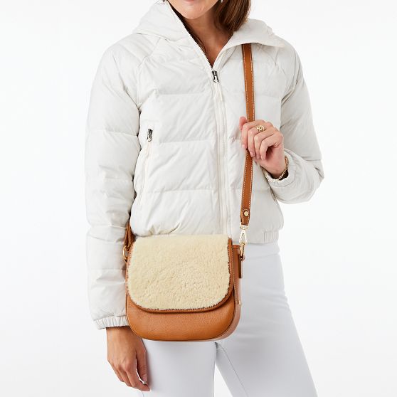 Jackson Sherpa and Suede Crossbody Bag