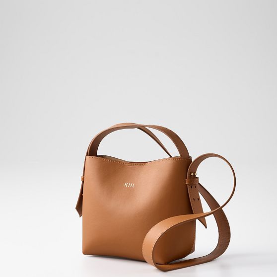 Leah Leather Bucket Crossbody