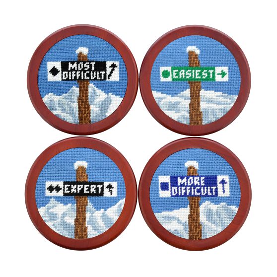 Smathers &amp; Branson Needlepoint Coasters, Set of 4