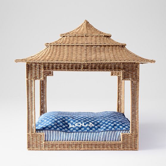 All-Weather Wicker Pagoda Dog Bed