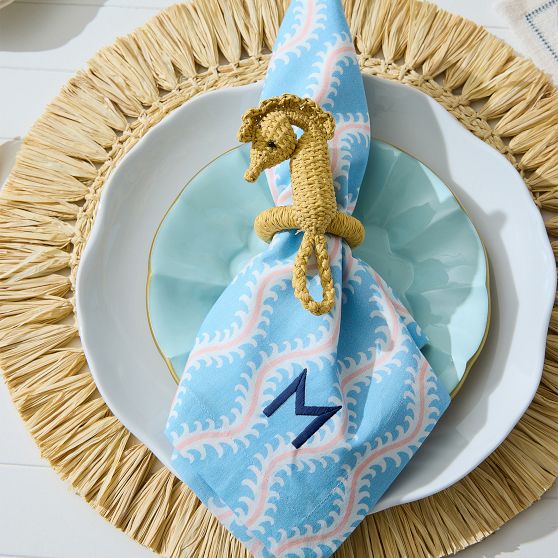 Seaside Raffia Napkin Rings, Set of 4