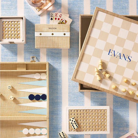 Raffia Backgammon Game Set