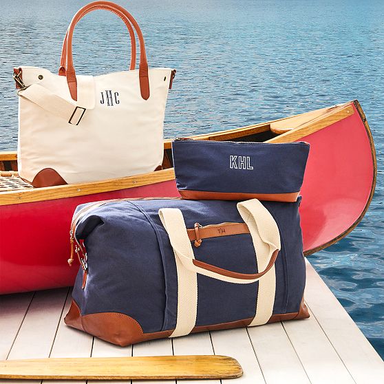 Canvas and Leather Travel Pouch