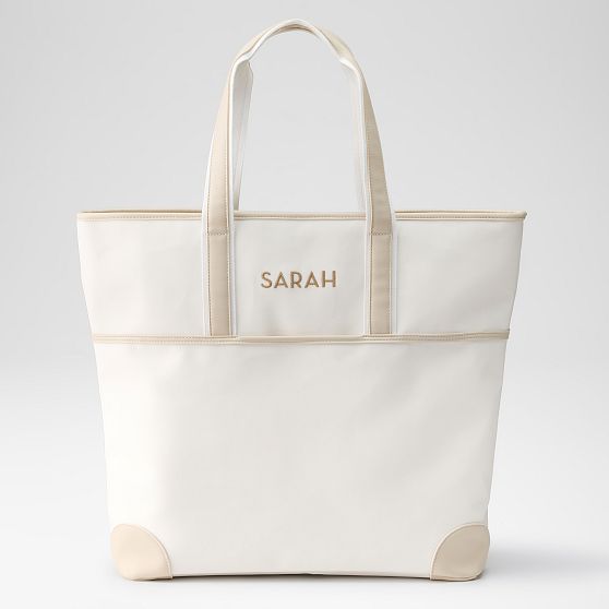 Coated Canvas Travel Tote