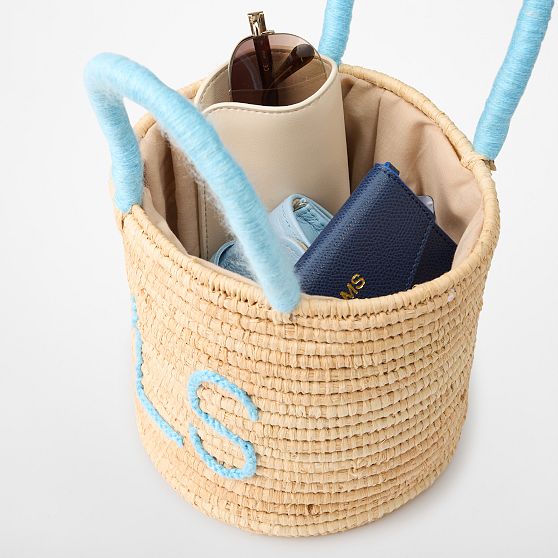 Hand Embroidered Raffia Handbag