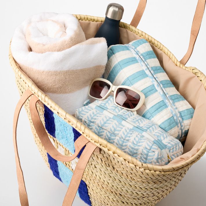 Hand Painted Straw Beach Bag | Mark and Graham Handmade hand painted Raffia tote main image 2