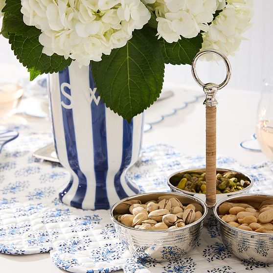 Block Print Scalloped Table Runner