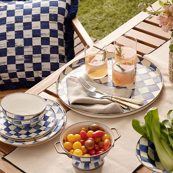 MacKenzie-Childs Royal Check Round Tray