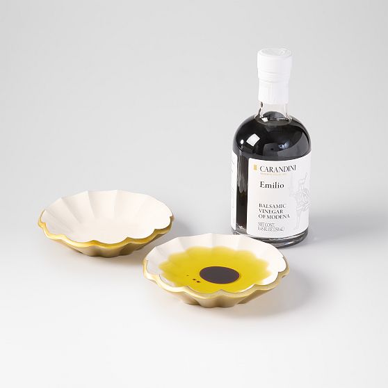 Scalloped Enamel Dip Bowls, Set of 2