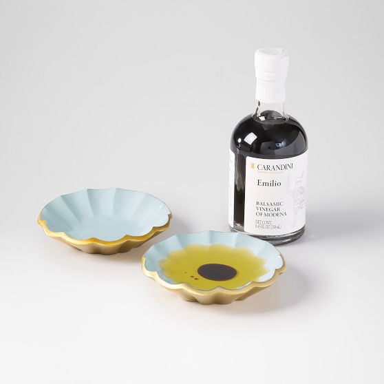 Scalloped Enamel Dip Bowls, Set of 2