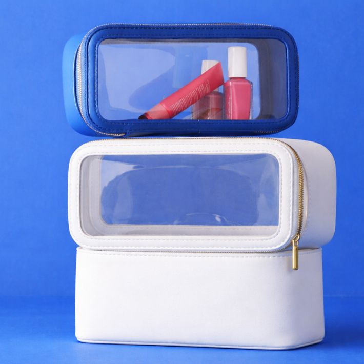 clear plastic travel makeup bag 3Pcs Crystal PVC Toiletry Kit for Women Men, Cosmetic Bags Its a make Clear Pouch - Crème /