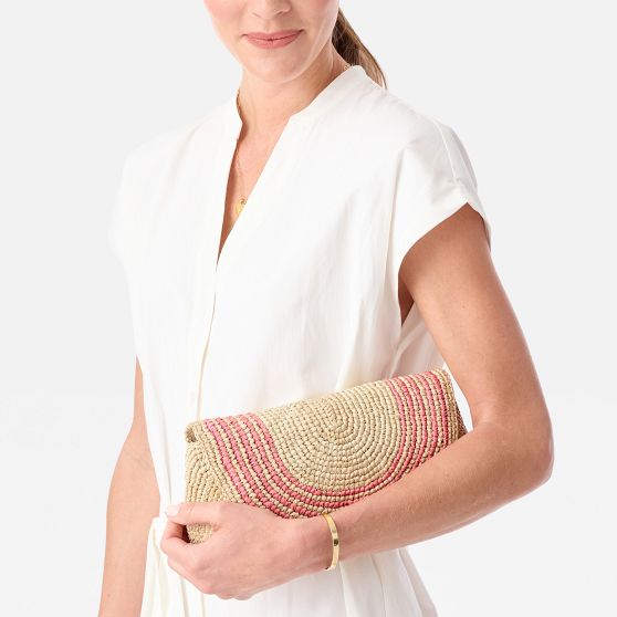 Coronado Handwoven Raffia Clutch