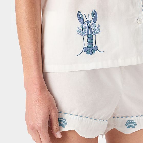 Embroidered Coastal Short Pajama Set​