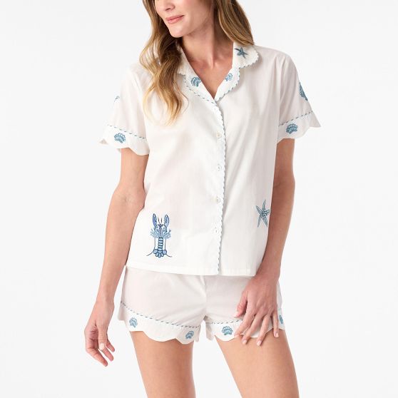 Embroidered Coastal Short Pajama Set​