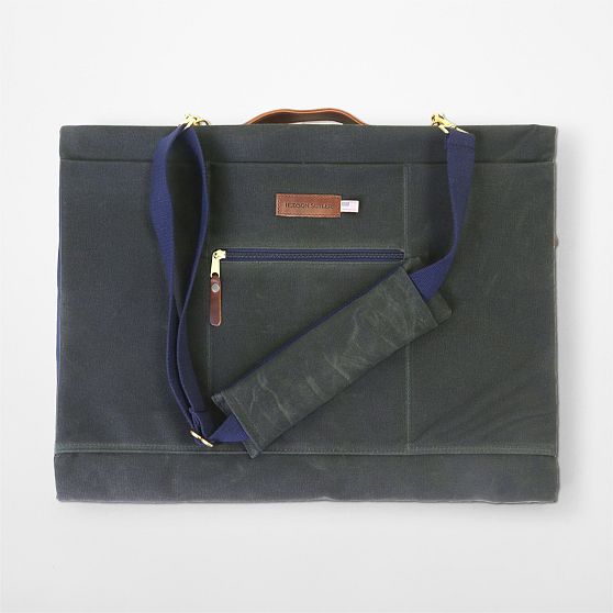 Hudson Sutler Waxed Canvas and Leather Garment Bag