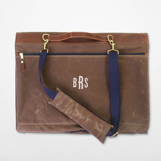 Hudson Sutler Waxed Canvas and Leather Garment Bag