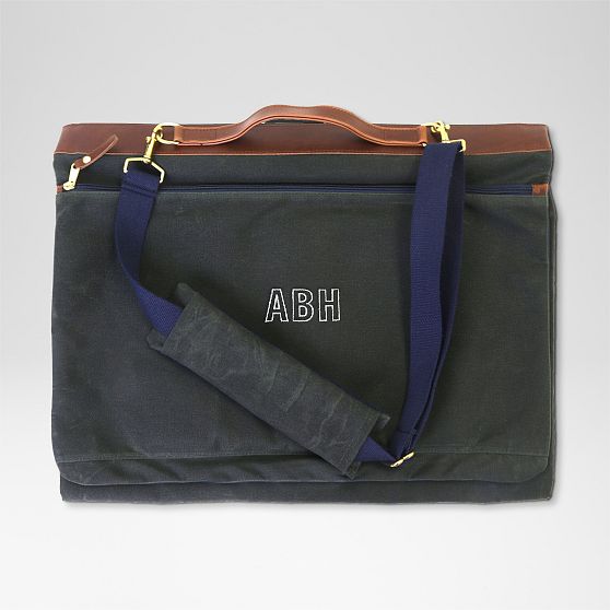 Hudson Sutler Waxed Canvas and Leather Garment Bag