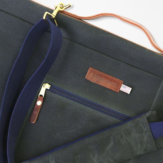 Hudson Sutler Waxed Canvas and Leather Garment Bag