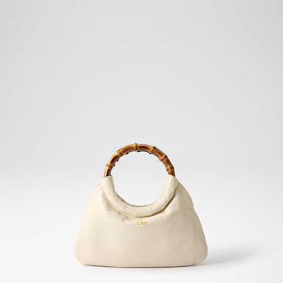 Gabriella Italian Leather Bamboo Handbag