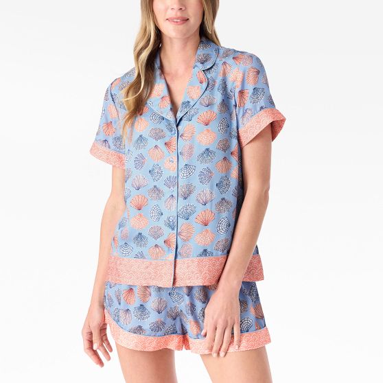 Seashells Sateen Short Pajama Set