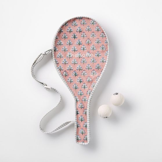 Block Print Kids Tennis Racket Cover