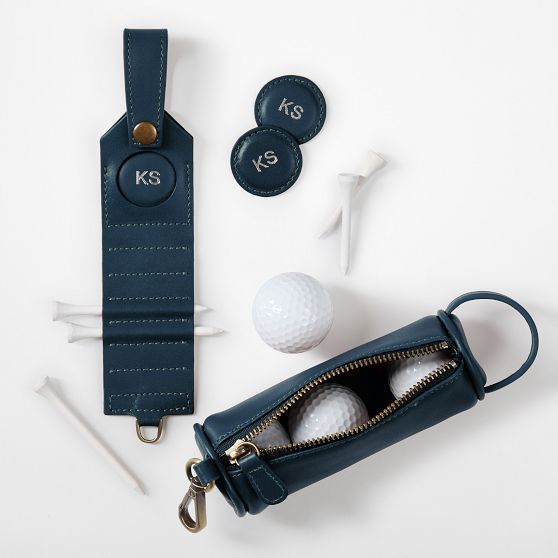 Graham Leather Golf Ball Pouch and Tee Set