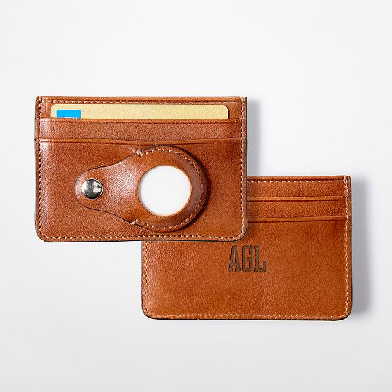 Carson Leather Card Case with AirTag Holder