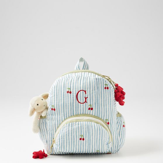 Embroidered Quilted Backpack