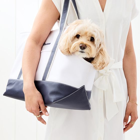 Coated Canvas Dog Carrier Tote