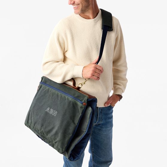 Hudson Sutler Waxed Canvas and Leather Garment Bag