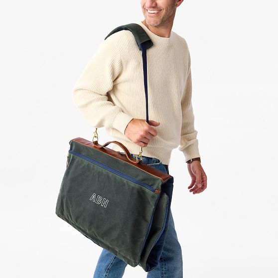 Hudson Sutler Waxed Canvas and Leather Garment Bag