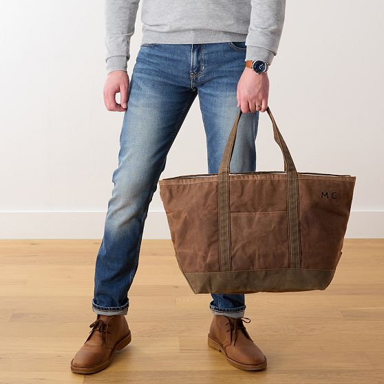 Waxed Canvas Tote and Pouch Set