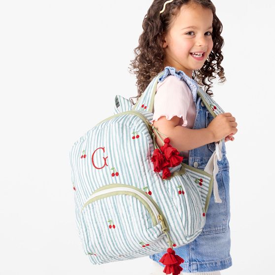 Embroidered Quilted Backpack