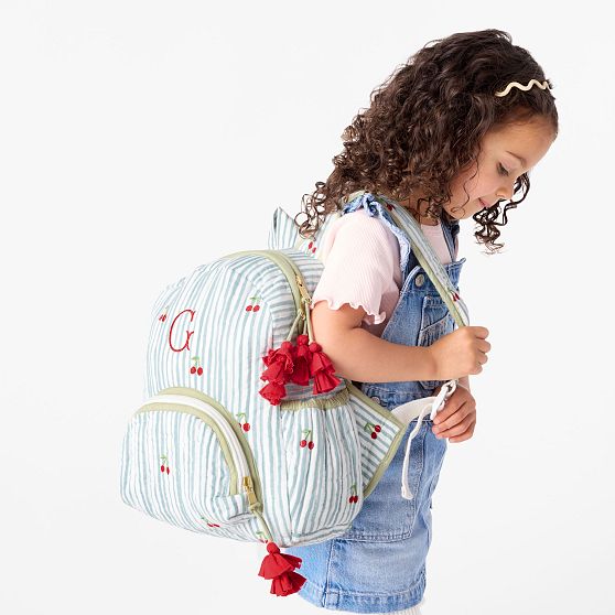 Embroidered Quilted Backpack