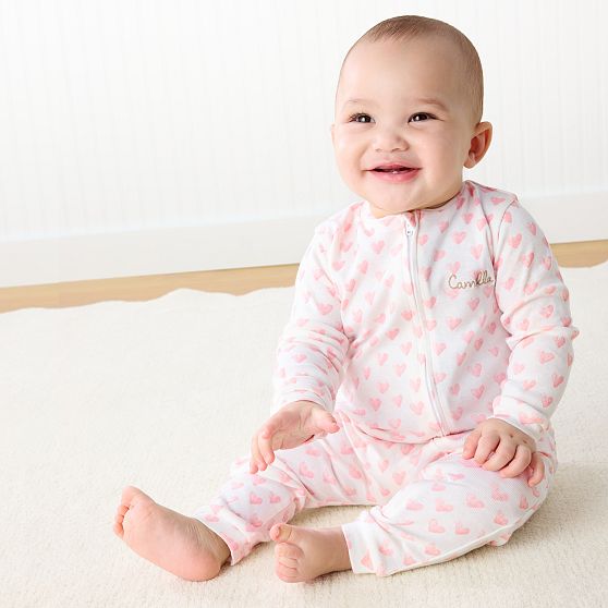Baby One-Piece Block Print Pajamas​