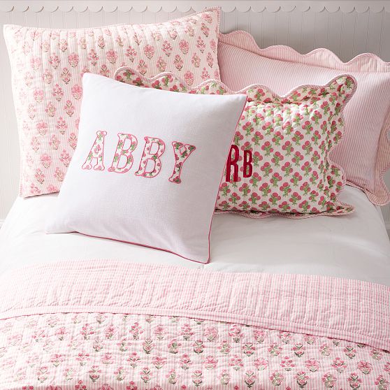 Block Print Scalloped Lumbar Pillow