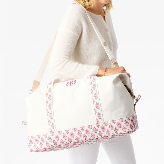 Block Print Trim Canvas Weekender