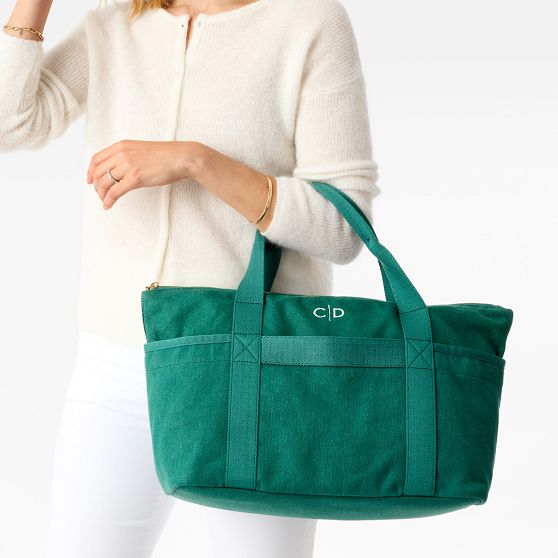 Cotton Linen Zip-Top Tote