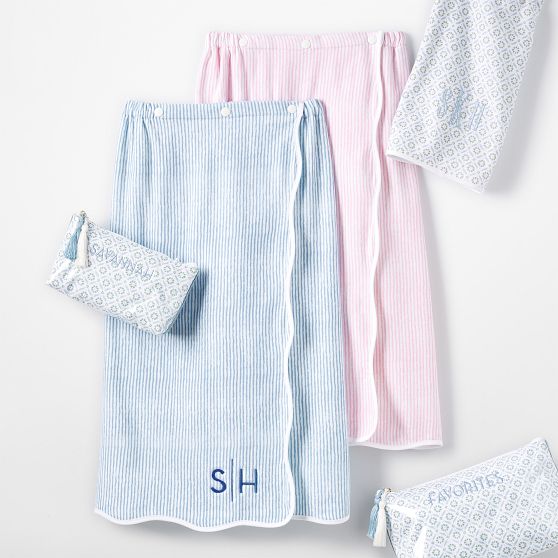 Patterned Scalloped Spa Towel Wrap