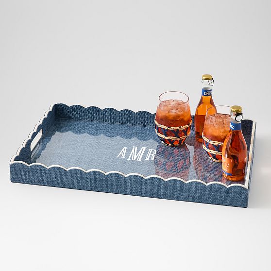 Montauk Raffia Scalloped Tray