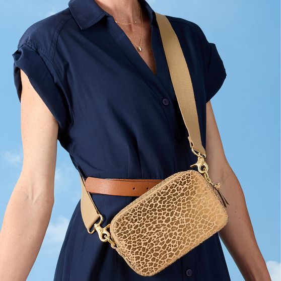 Sophie Double Zip Leather Crossbody | Mark and Graham