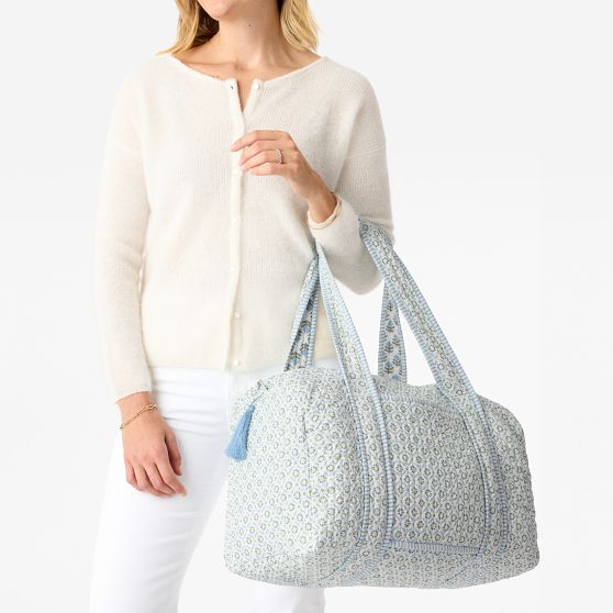 Block Print Quilted Weekender