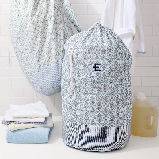 Block Print Laundry Bag