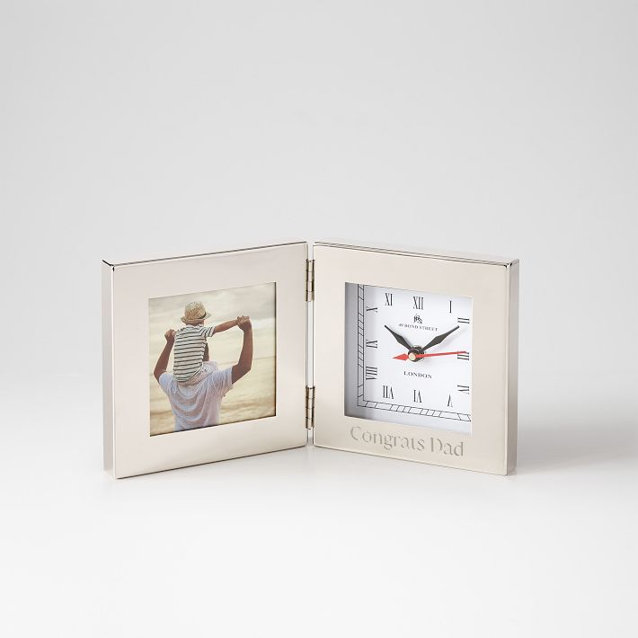 Classic Silver Clock and Photo Frame | Mark and Graham