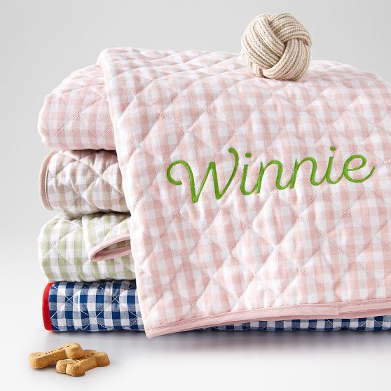Gingham Quilted Pet Blanket