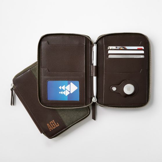 Hayes Canvas and Leather Zip Travel Wallet