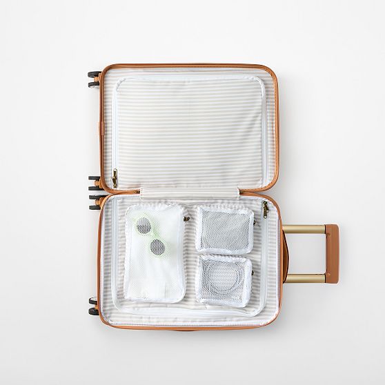 Leather Wrapped Expandable Carry-On Luggage