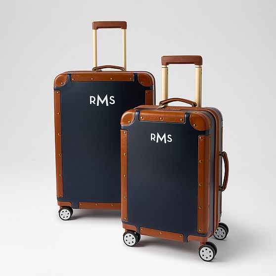 Leather Wrapped Expandable Carry-On Luggage